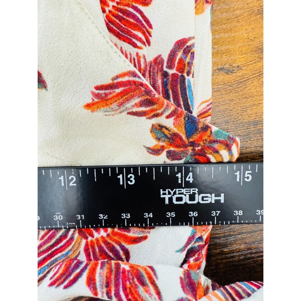 Free People Wide Leg Jumpsuit Size XS Boho Floral Front Tie Cropped Belted - Picture 12 of 15